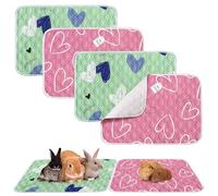 Pack de 4 doublures pour cage de cochon d'Inde - Litière réutilisable à absorption rapide et imperméable - Tapis absorbant lavable pour petits animaux, chat, chinchillas, hamster, lapin - 68,5 cm x