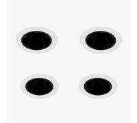 Pack de 4 downlights LED encastrables avec cadres ronds Ø5 cm en aluminium Luisiana Blanc - Noir