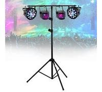 PACK DE 4 EFFETS JEUX DE LUMIERE COMPACTS à LED + PORTIQUE ROBUSTE REGLABLE EN HAUTEUR idéal soirée ambiance bar club disco