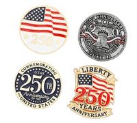 Pack De 4 Épingles À Revers Drapeau Émaillé Vintage Avec Des Motifs Ondulés Pour Hommes Et Femmes, Ensemble Revers Pour Toutes Les Occasions, Frontière Croisée À La Mode