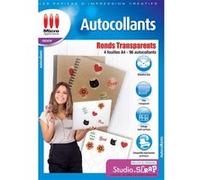 Pack de 4 feuilles A4 autocollants ronds Micro Application Transparent
