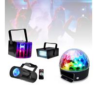 PACK DE 4 JEUX DE LUMIERE Dj DERBY - STROBOSCOPE - MINIWAVE - ASTRO - BAR CLUB DISCO SOIREE PA SONO ANNIVERSAIRE CADEAUX