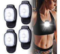 Pack de 4 lampes à pince LED: lampe frontale, lampe frontale LED, rechargeable par USB,lampe de nuit à pince,petite lampe frontale LED, équipement de course,lampe de sécurité avec 3 modes d'éclairage