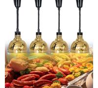 Pack De 4 Lampes Chauffantes pour Aliments, Lampe Chauffe-Aliments pour Buffet Lumières De Cuisine Ampoule De Lampe Chauffante 250w pour Les Fêtes à La Maison Cuisine De Re, Gold