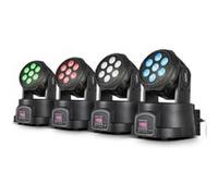 Pack de 4 Lyres à LEDs 4en1 Rouge/Vert/Bleu/Blanc DMX 7x4W LytOr Wash7 Blanc