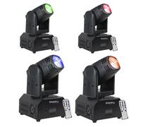 PACK DE 4 LYRES DMX IBIZA LIGHT LMH250-RC LED RVBB 10W + TELECOMMANDES