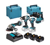 Pack de 4 machines 18V DLX4196JX1 (DGA504 + DDF489Z + DHR243 + DTD173) MAKITA