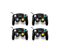 Pack de 4 manettes vibrantes noires pour consoles Nintendo Gamecube et Wii