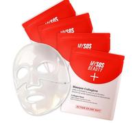 Pack de 4 Masques Bio-Collagène My SOS Beauty - 4 x 40g Masques Hydrogel Visage Glass Skin au Collagène Marin & Acide Hyaluronique Hautement Concentrés - Hydratation Intense, Resserre les pores