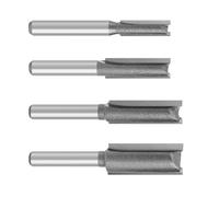 Pack De 4 Mèches Toupie Droites À Double Cannelure Tige 1/4 Po En Carbure Coupe À Pointe Pour Le Travail Du Bois Armoires Coupe Wolfride