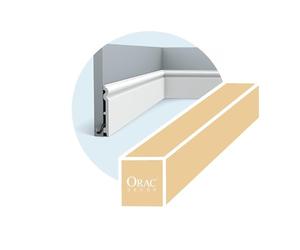 Pack de 4 mètres Plinthe haute et arrondie pour une finition classique SX138 - L200 x H13,8 x L1,5 cm - ORAC DECOR