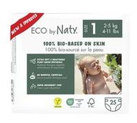 ECO by Naty Couches Ecologiques pour Bébé - Couches écologiques à base de plantes, parfaites pour la peau sensible de bébé et qui empêchent les fuites (Taille 1 - 100 couches) - Pack 1 mois