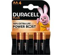 Pack de 4 piles alcalines Duracell Plus MN1500 AA 1,5 V Noir et Orange Noir et Orange C