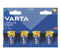 Pack de 4 piles alcalines Varta Longlife Power C 1,5V
