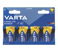 Pack de 4 piles alcalines Varta Longlife Power D 1,5V