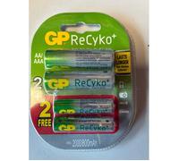 Pack de 4 piles rechargeables dont GP ReCyko 2 x AA 2000mAh & 2 x AAA 800mAh