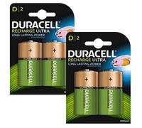 Pack de 4 piles rechargeables LR20/HR20 Ni-Mh Duracell Ultra 30
