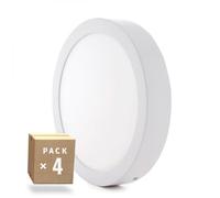 Pack de 4 plafonniers LED 12W 930Lm 6000ºK Surface 40 000H [GR-MZMD01-12W-CW-PK4-AP] |