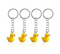 Pack De 4 Porte-Clés Canard Jaune, Mini Pendentifs Décoratifs Mignons de Dessin Animé Créatif