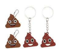 Pack De 4 Porte-Clés en Forme De Caca, Porte-Clés Rigolos, Porte-Clés Créatifs, Porte-Clés Intéressants, Porte-Clés Originaux