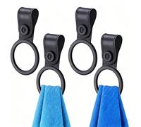 Pack de 4 Porte-serviette de cuisine en silicone - Porte-serviette réglable pour cuisine, salle de bain, jardin, Parfait pour suspendre serviettes, gants, etc., Antidérapant, Résistant à la chaleur