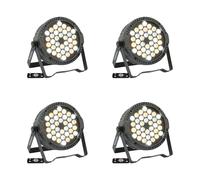 Pack de 4 Projecteurs Blancs Par Ibiza Light THINPAR-36X1WHITE - DMX Télécommande Extra-plats LED Soirée Dj Club Fête Discothèque