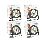 Pack de 4 Projecteurs Blancs Par Ibiza Light THINPAR-36X1WHITE - DMX Télécommande Extra-plats LED Soirée Dj Club Fête Discothèque