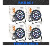 Pack de 4 Projecteurs Par THINPAR-18X1W RGB - DMX Télécommande Extra-plats LED Soirée Dj Club Fête Discothèque