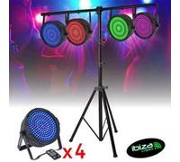 Pack de 4 Projecteurs Par THINPAR-MATRIX 3-en-1 175 LED RGB Matriçable - Portique d'éclairage SL002 - DMX Extra-plats