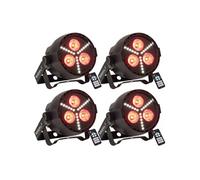 Pack de 4 Projecteurs Par PAR-MINI-STR - 3x4W DMX LED Lumière Boîte Nuit Soirée Dj Fête Club Bar Discothèque
