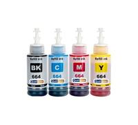 Pack de 4 Recharges d'encre compatibles Epson 6641 6642 6643 6644 - Noir, Cyan, Magenta, Jaune - 4000/6500 pages
