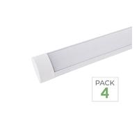 Pack de 4 - Réglette LED 60cm 18W - Blanc Froid 6000K - 8000K