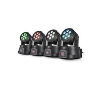 Pack de 4 RGBW 7x12w Lyre Wash 84W QUAD - 7x12W led 4-en-1 RVB + BLANC
