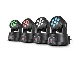 Pack de 4 RGBW 7x12w Lyre Wash 84W QUAD - 7x12W led 4-en-1 RVB + BLANC