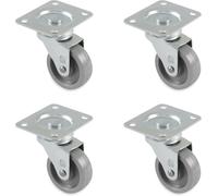 Pack De 4 Ruedas Para Muebles Mod. 2500 Con Pletina Y RodamientosMedida: Diámetro 40 MmCarga Máxima Por Rueda: 22 KgFabricadas Con NylonColor GrisSin Freno