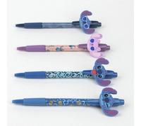 CERDÁ LIFE'S LITTLE MOMENTS - Lot de 4 Stylos à Bille Noirs Originaux de Stitch | Un Cadeau de Papeterie Original pour les Fans Licence Officielle - Disney 2700000344 Multicolore