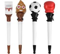 Pack De 4 Stylos À Éjection Amusants,Stylos Au Design Créatif,Stylos À Bille Amusants,Papeterie Pour Étudiants,Cadeaux De Papeterie Pour Enfants