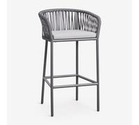 Pack De 4 Tabourets Hauts De Jardin Arhiza Gris Graphite ¿75 Cm Gris