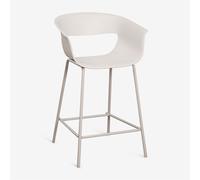 Pack De 4 Tabourets Hauts De Jardin En Polypropylène Et Acier Alanys Blanc De Pierre ¿65 Cm