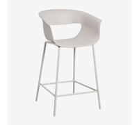 Pack De 4 Tabourets Hauts De Jardin En Polypropylène Et Acier Alanys Blanc Grisâtre ¿65 Cm