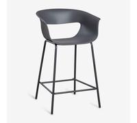 Pack De 4 Tabourets Hauts De Jardin En Polypropylène Et Acier Alanys Gris Graphite ¿65 Cm Gris