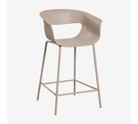 Pack De 4 Tabourets Hauts De Jardin En Polypropylène Et Acier Alanys Moka Brown ¿65 Cm