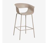 Pack De 4 Tabourets Hauts De Jardin En Polypropylène Et Acier Alanys Moka Brown ¿75 Cm