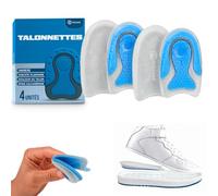 Pack de 4 Talonnettes pour Corriger la Fasciite Plantaire et l'Épine Calcanéenne - Semelles Orthopédiques en Silicone pour Homme et Femme - Semelle en Gel pour Épines (Gris, Taille S (35-40))