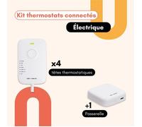 Pack de 4 thermostats pour chauffage électrique - Boitier de pilotage connecté