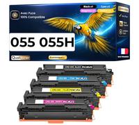 Pack de 4 Toners Compatible pour Canon 055H 3013C002 3014C002 3015C002 3016C002 Noir et Couleurs Qualitoner