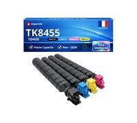 Pack de 4 Toners compatible pour Kyocera TK-8455 Noir et Couleurs