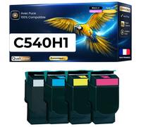 Pack de 4 Toners compatible pour Lexmark C540H1BK C540H1CG C540H1MG C540H1YG Noir et Couleurs
