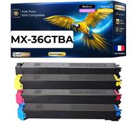 Pack de 4 Toners compatible pour Sharp MX36GTBA MX36GTCA MX36GTMA MX36GTYA Noir et Couleur