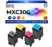 Pack de 4 Toners compatible pour Sharp MXC30GTB MXC30GTC MXC30GTM MXC30GTY Noir Couleur